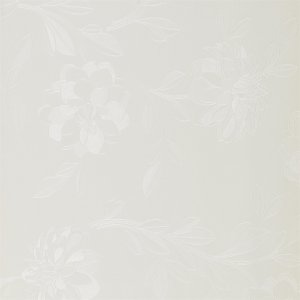 �ljykangas kohokuvioidulla kukka-aiheella - Valkoinen