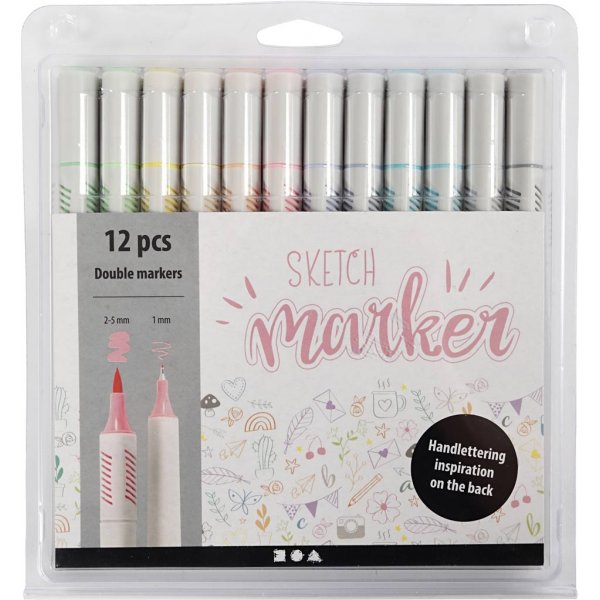 Luonnosmerkit - pastellivärit - 12 kpl Luonnosmerkit - pastellivärit - 12 kpl