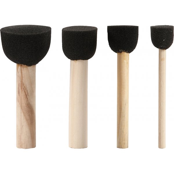 Vaahtomuovi stensiiliharjat - 4 kpl