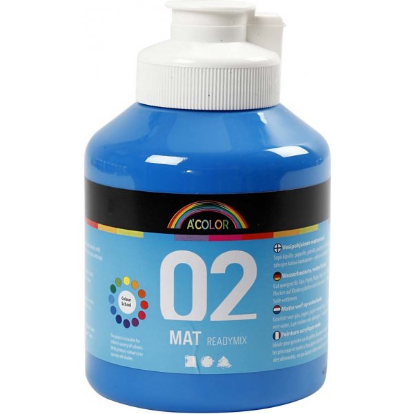 Koulumaali - Akryyli - perussininen - matta - 500 ml