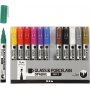 Lasi ja posliini tussit - sekavrit - puolilpinkymtn - 1-2 mm - 12 kpl