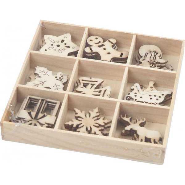 Puiset koristeet - Joulu - 45 kpl