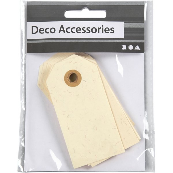 Manila tussit - kerma - 4 x 8 cm - 20 kpl Manila tussit - kerma - 4 x 8 cm - 20 kpl