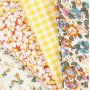 Patchwork kangas - keltainen - 4 kpl