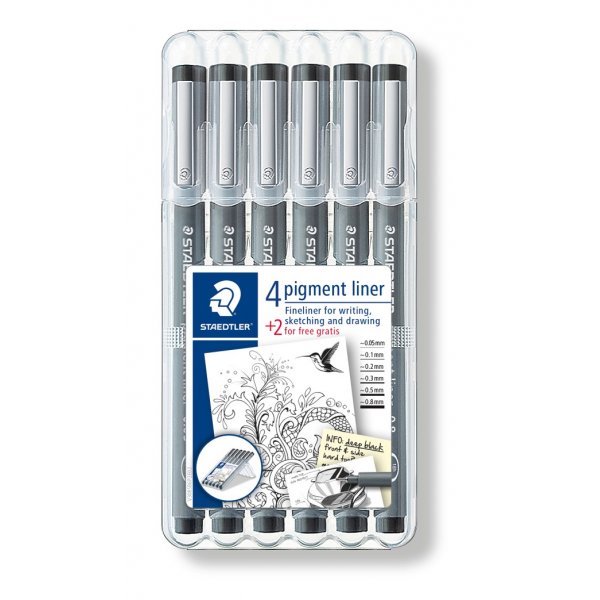 Pigmentliner Black - 6 kyn