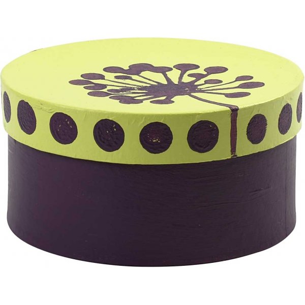 Pyöreät papier-mache-laatikot - 3 kpl Pyöreät papier-mache-laatikot - 3 kpl