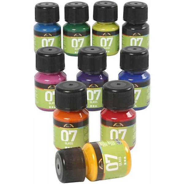 A-Color Glass - sekoitetut vrit - 10 x 30 ml