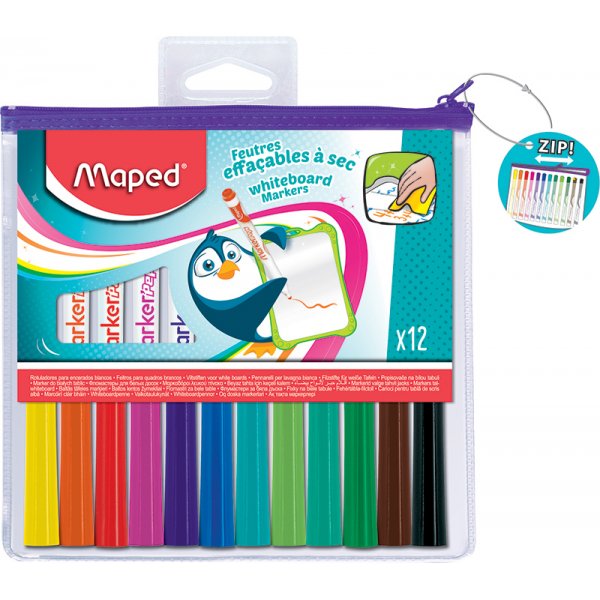 Valkotaulusetti - Maped - Pussi 12 kpl
