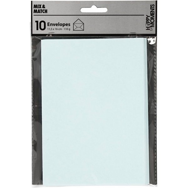 Kirjekuori - vaaleansininen - 11,5 x 16 cm - 10 kpl