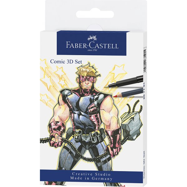 Piirustuskynsarja - Faber-Castell - Intian muste Pitt Artist Pen Comic - 11 osaa