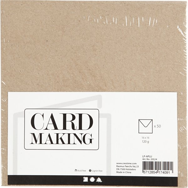 Kierrätetty kirjekuori - luonnollinen - 16 x 16 cm - 50 kpl Kierrätetty kirjekuori - luonnollinen - 16 x 16 cm - 50 kpl