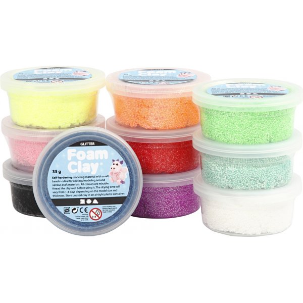Foam Clay® - sekavärit - glitter - 10 x 35 g Foam Clay® - sekavärit - glitter - 10 x 35 g