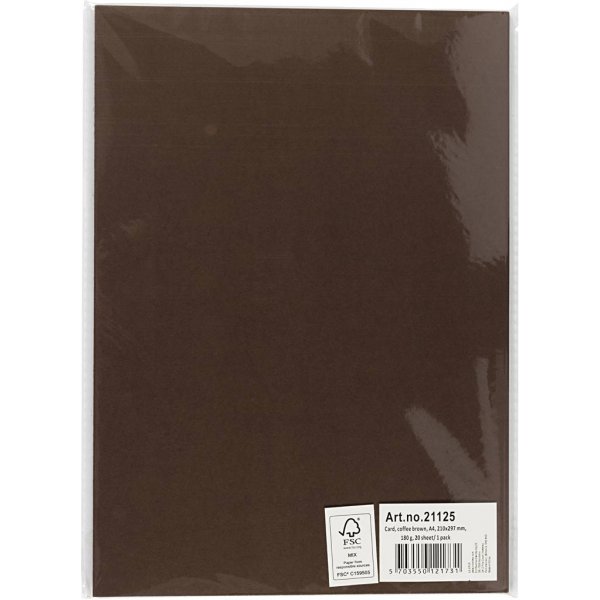 Vrillinen pahvi - tummanruskea - A4 - 180 g - 20 arkkia