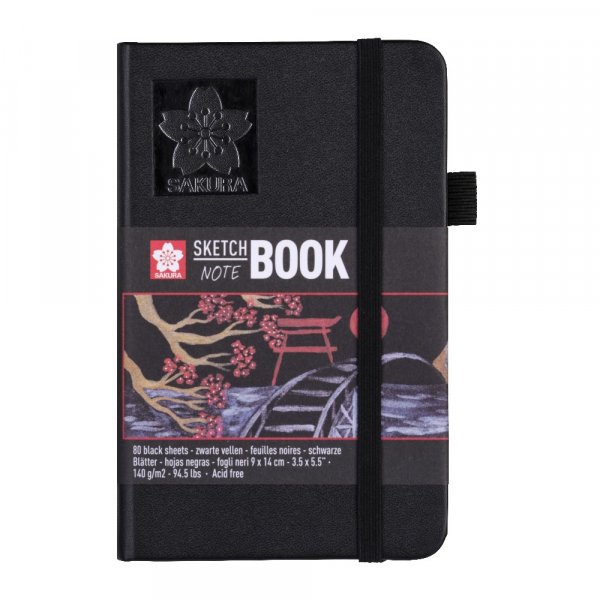 Luonnosvihko Sakura 140g 80 arkkia - Musta paperi