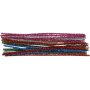 Putkenpuhdistusaine - 6 mm vahvat vrit - glitter - 24 kpl