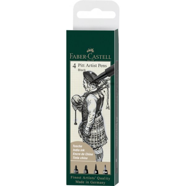 Piirustuskynsarja - Faber-Castell - Pitt Artist - Vri 199 - 4 kyn