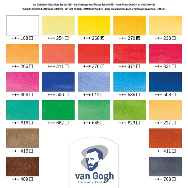 Van Gogh akvarellisarja metallilaatikossa � Cup (24 v�ri�)