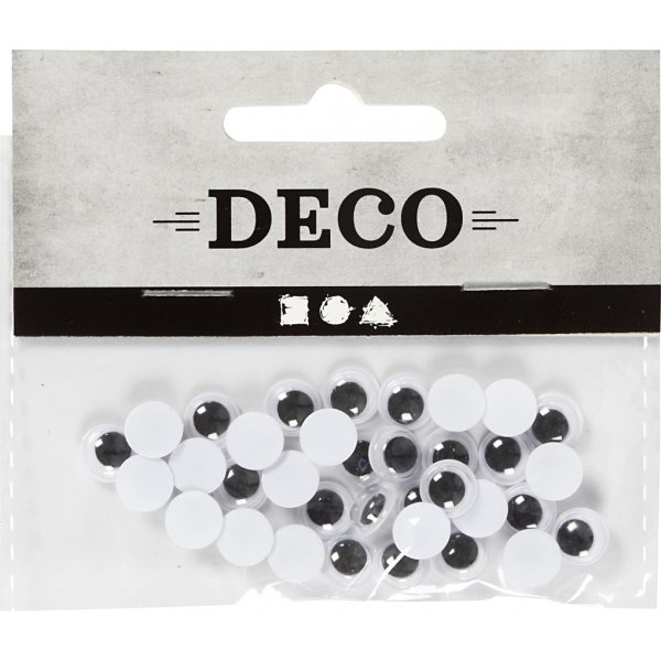 Liikkuvat silmät - tarttumattomat - Ø8 mm - 40 kpl Liikkuvat silmät - tarttumattomat - Ø8 mm - 40 kpl