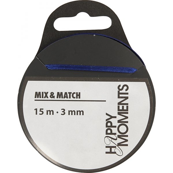 Satiininauha - tummansininen - B3 mm - 15 m Satiininauha - tummansininen - B3 mm - 15 m