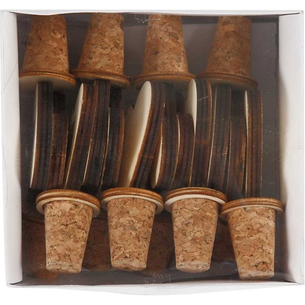 Korkki puisella sydmell - 12 kpl