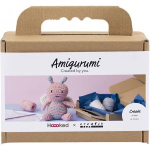 Tee-se-itse amigurumi-pakkaus mehil�isen pastelliv�reist� - 1 pakkaus.