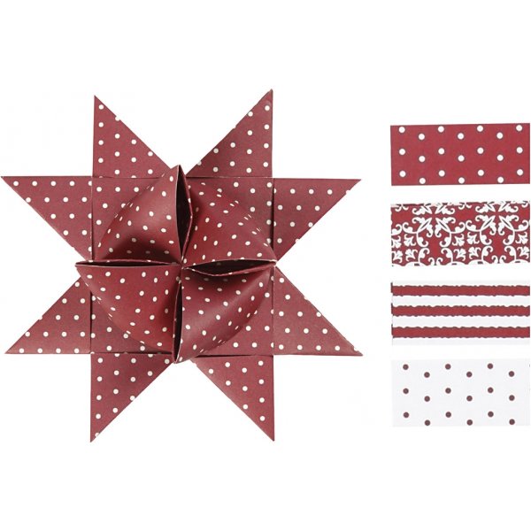 Thtinauhat - punainen - valkoinen - 6,5+11,5 cm - 60 nauhaa