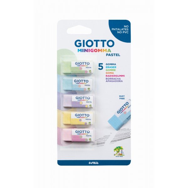 Eraser Giotto Mini Gomma Pastel - 5 kpl