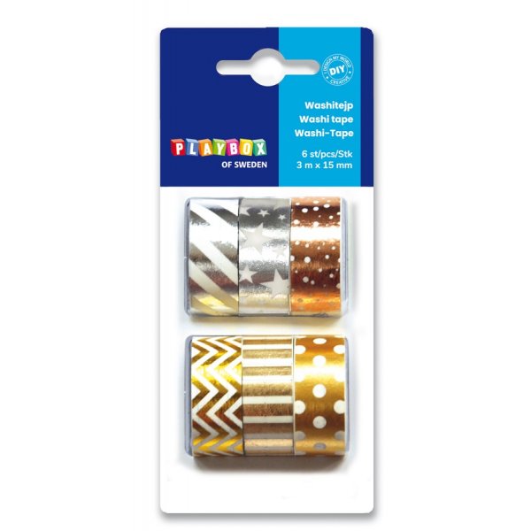 Washitape Metal 6 kpl