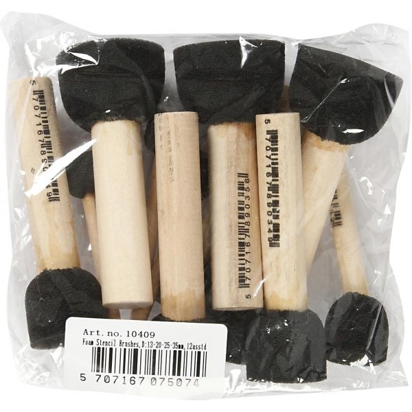 Vaahto stensiiliharjat - 12 kpl