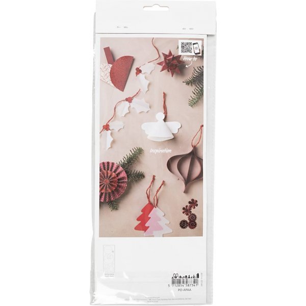 Luova setti - paperileikkaus - punainen - kerma