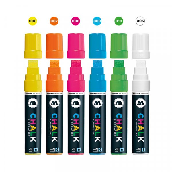 Merkkisarja Liitu 15mm 6 kyn - Neon