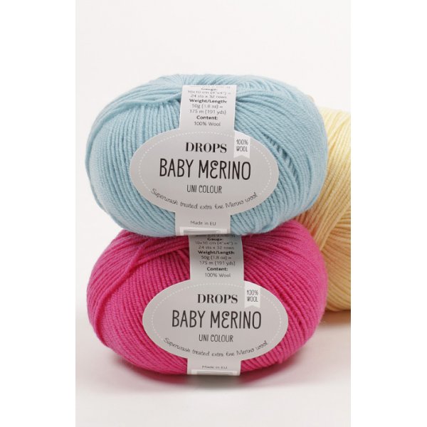 Drops Baby Merino -lankaa - 50g (n. 40 eri värivaihtoehtoa) Drops Baby Merino -lankaa - 50g (n. 40 eri värivaihtoehtoa)