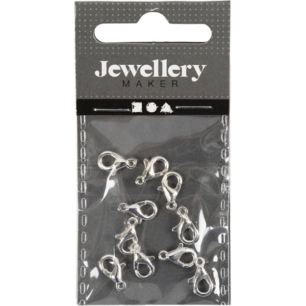 Karabiini - hopeoitu - 10 kpl