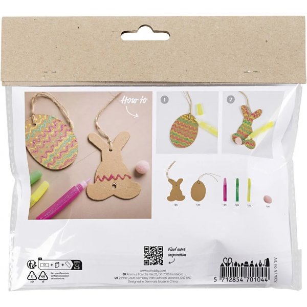 Mini DIY Kit -koristelu, muna ja kani Mini DIY Kit -koristelu, muna ja kani