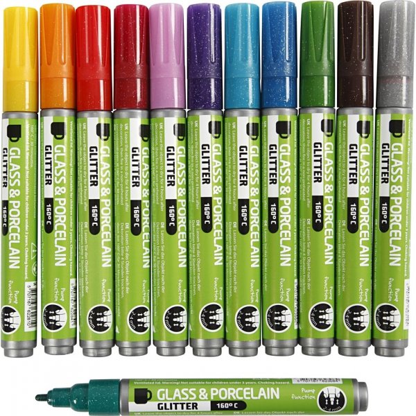 Lasi ja posliini tussit - sekavrit - puoliksi lpinkymtn - 2-4 mm - 12 kpl