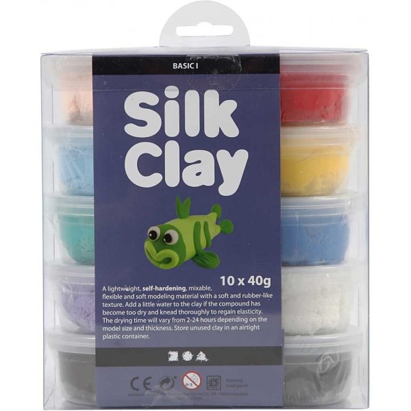 Silk Clay® - sekavärit - Basic 1 - 10 x 40 g Silk Clay® - sekavärit - Basic 1 - 10 x 40 g