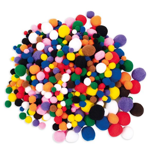 Pom-poms 525 kpl sekoitettuna