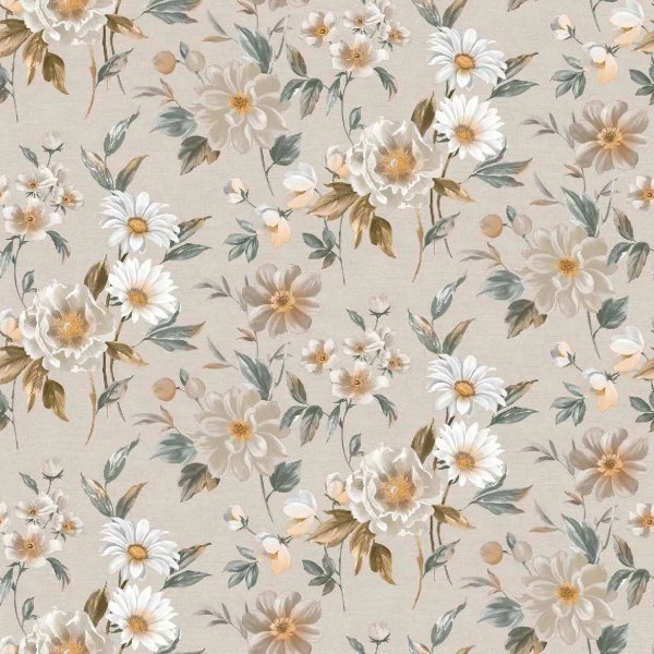 Vaha kangas PVC Flower - beige