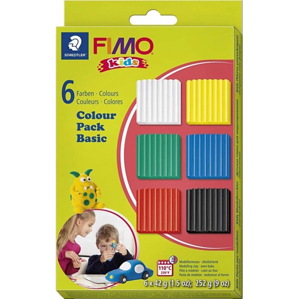 FIMO Kids Clay - vakiovrit - 6 x 42 g