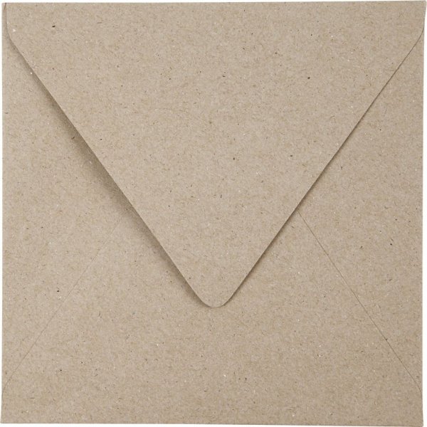 Kierrtetty kirjekuori - luonnollinen - 16 x 16 cm - 50 kpl
