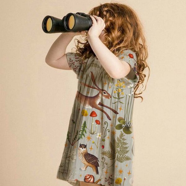 Kuviollinen jersey 145 cm - Forest Star - jnis