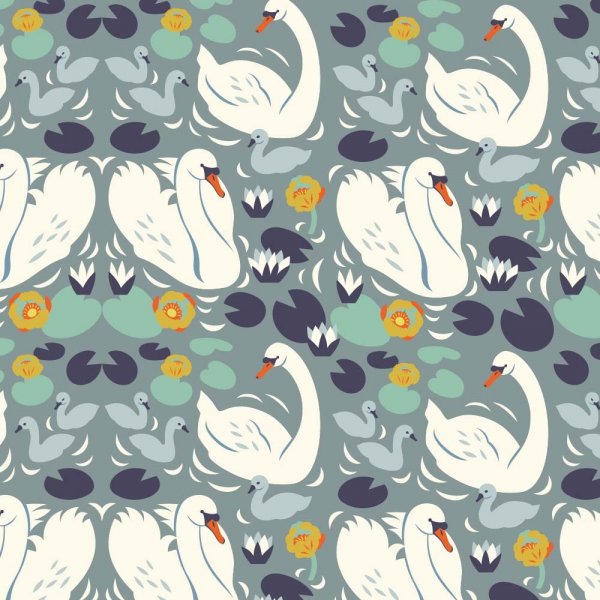 Kuviollinen trikoo 150 cm - Svansjn Vaaleanharmaa
