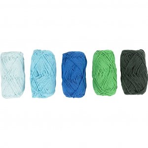 Puuvillalankaa 8/4 Sininen/Vihre� Harmony 5�50 m 5�20 g
