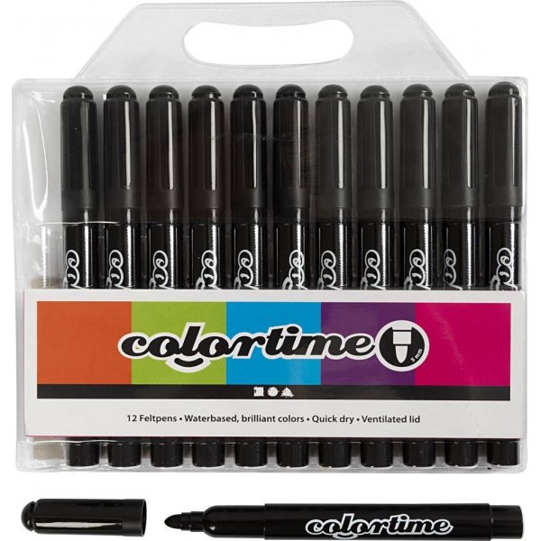 Colortime lyijykynt - musta - 5 mm - 12 kpl