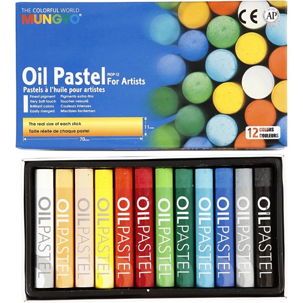 Mungyo Oil pastellit - sekavrit - 12 kpl
