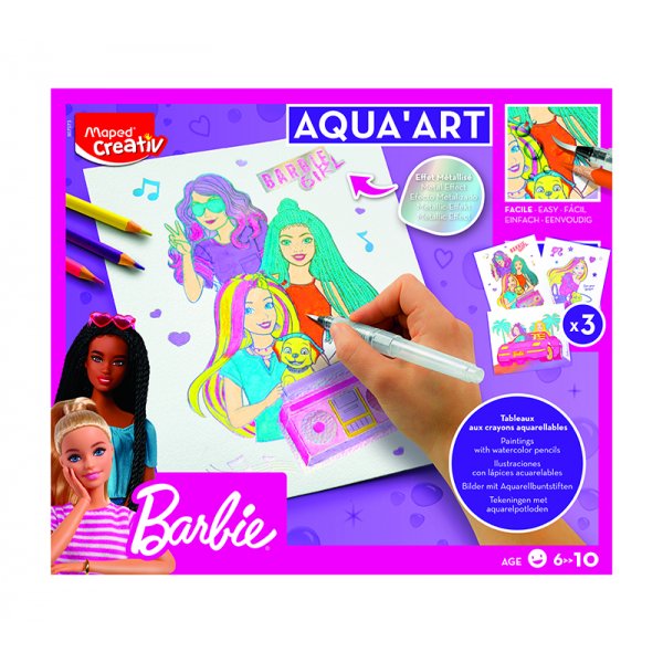 Barbie - Maped - Akvarellimaalaus (6+ vuotta)