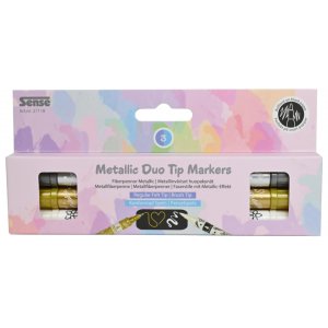 Metalliset tussit, kaksik�rkiset, 3 v�ri� - kaksik�rkinen