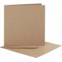Postikortti kirjekuorella - luonnollinen - 12,5 x 12,5 cm - 10 kpl