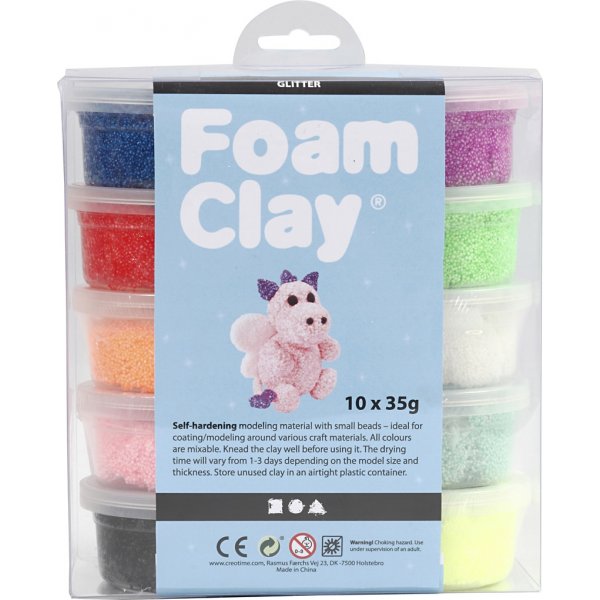 Foam Clay® - sekavärit - glitter - 10 x 35 g Foam Clay® - sekavärit - glitter - 10 x 35 g
