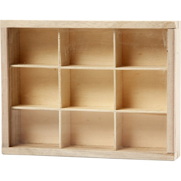 Laatikko, jossa lokerot ja suojakansi